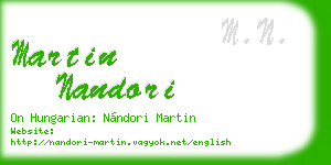 martin nandori business card