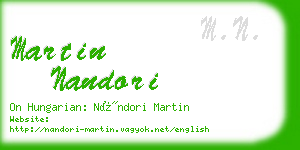 martin nandori business card
